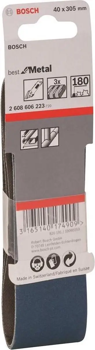 Bosch 3-delige Schuurbandset 40x305mm - K180 - afbeelding 4 van 4