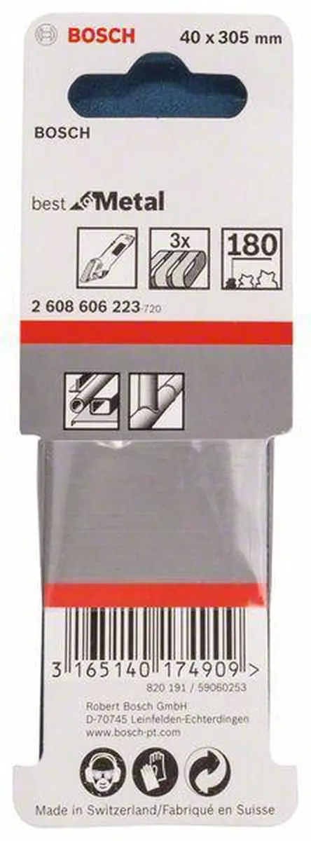 Bosch 3-delige Schuurbandset 40x305mm - K180 - afbeelding 3 van 4