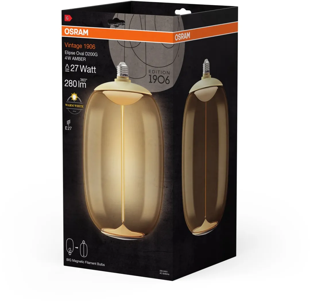 Osram Vintage 1906 BIG LED Lamp 4W E27 - Warm wit - Ovaal - afbeelding 6 van 6