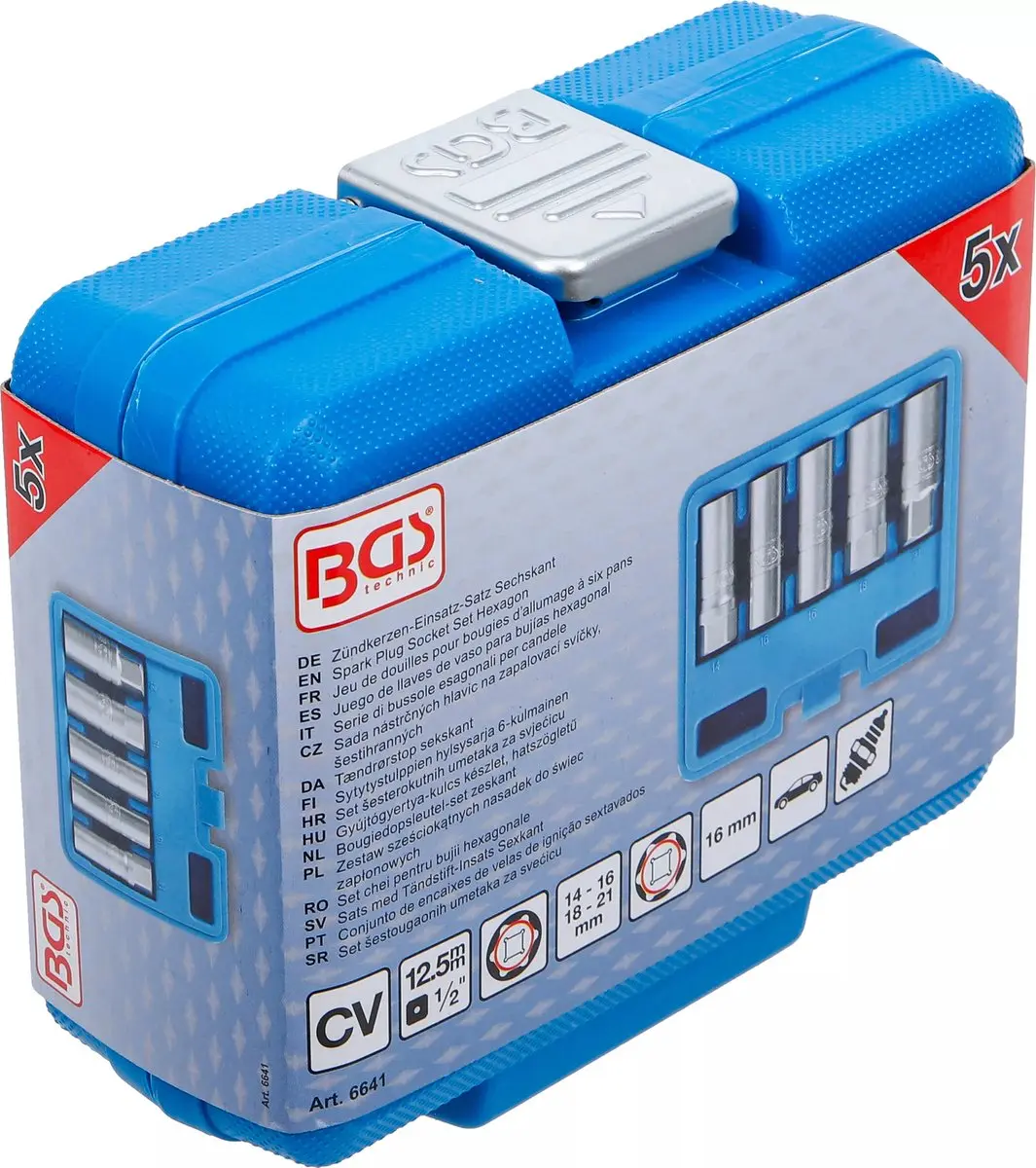 BGS Bougiedopsleutelset 1/2" 14-21mm - 5-delig - afbeelding 3 van 6