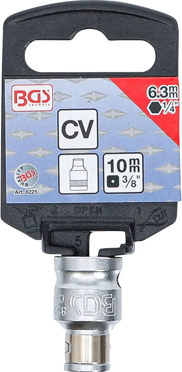 BGS technic Bitadapter 8225 - 3/8 naar 1/4 - Chroom - afbeelding 3 van 3