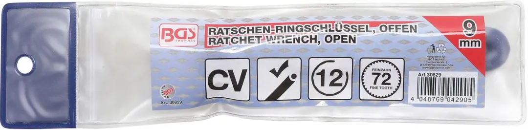 BGS Ratelringsleutel open 9 mm - afbeelding 2 van 4