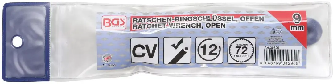 BGS Ratelringsleutel open 9 mm - afbeelding 4 van 4