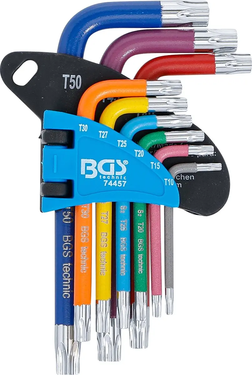 BGS technic L-sleutelset T-profiel - Torx T10-T50 - 9 delig - afbeelding 3 van 4