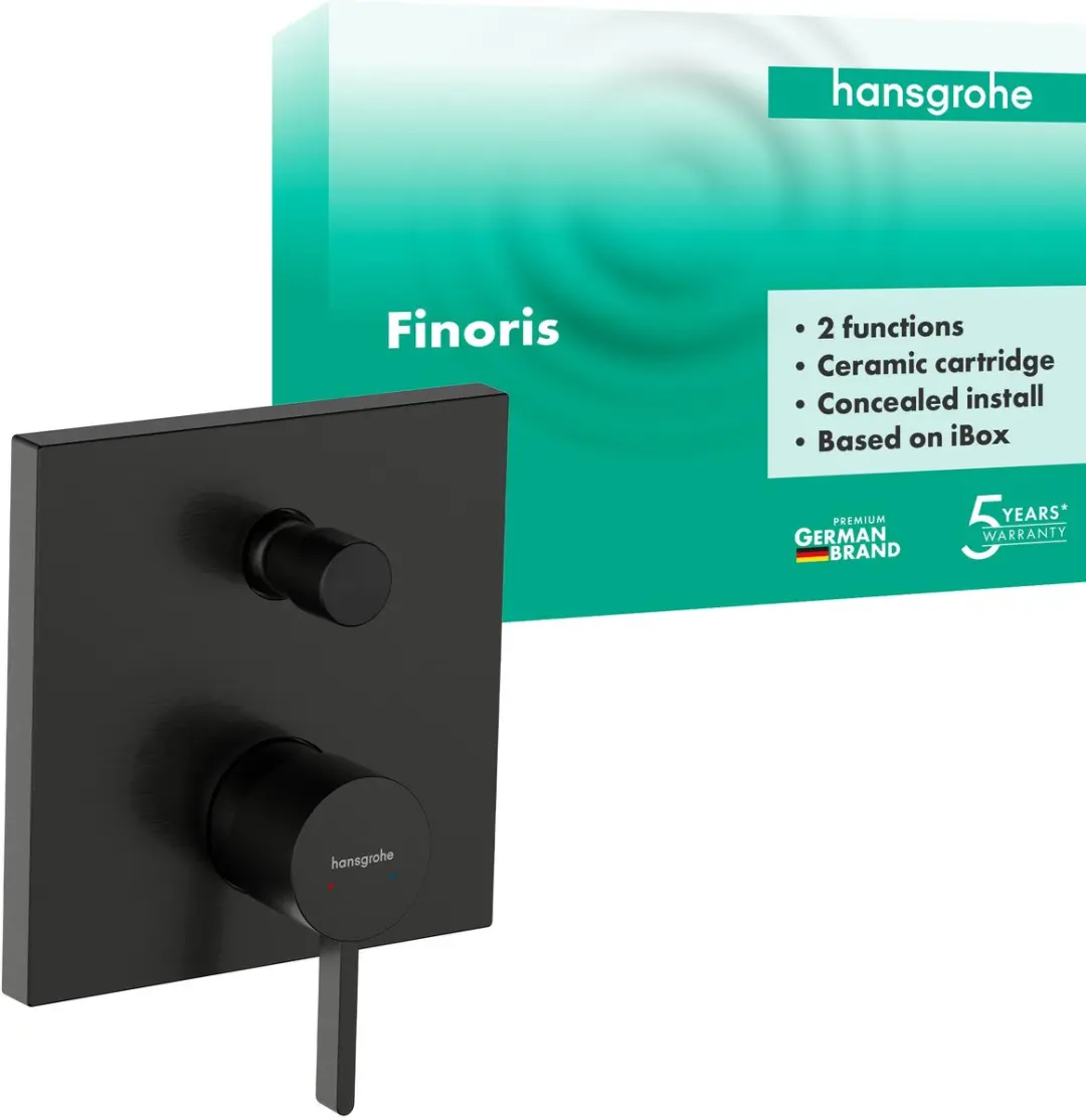 Hansgrohe Finoris - Inbouwkraan voor 2 apparaten, geborsteld zwart chroom 76415340 - afbeelding 3 van 5