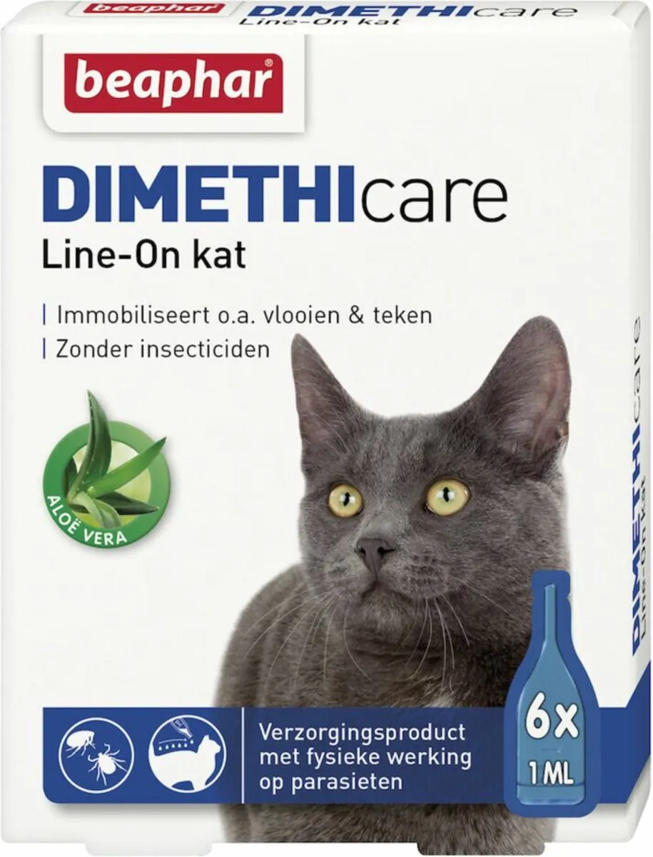 Beaphar Dimethicare Line-On Kat Anti Vlooienmiddel - 6x1ml - afbeelding 6 van 6