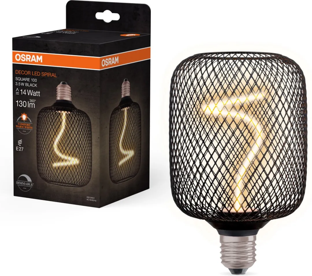 Osram LED Decor Square 3.5W 1800K - 25.000 Branduren - Zwart