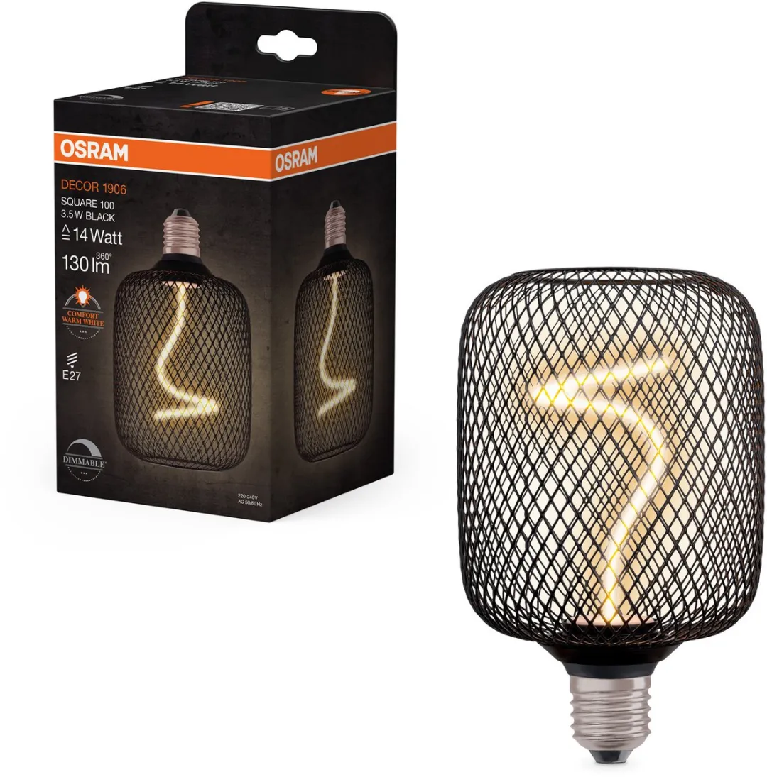 Osram LED Decor Square 3.5W 1800K - 25.000 Branduren - Zwart