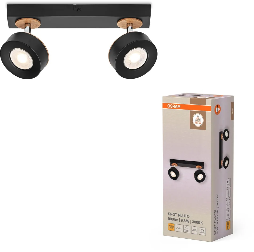 Osram Decor Spot Pluto 9,6W - 615lm Warm Wit - Zwart