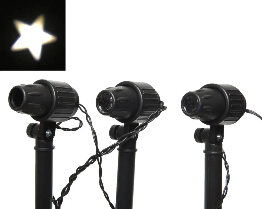 Kerstverlichting ster projector 8 LED s buiten