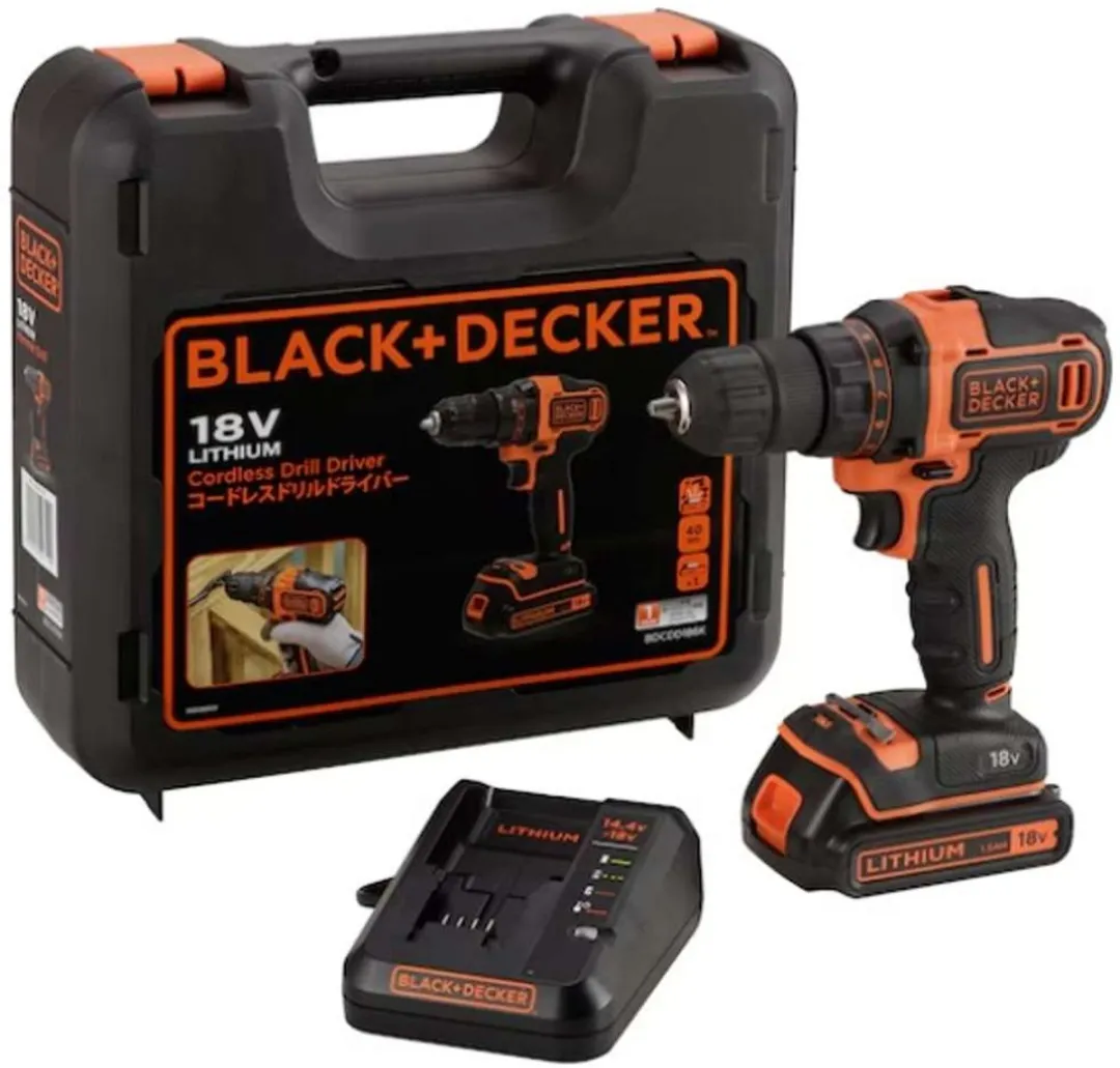 BLACK+DECKER BDCDD186K Accuboormachine 1500mAh - 2 snelheden - afbeelding 2 van 4