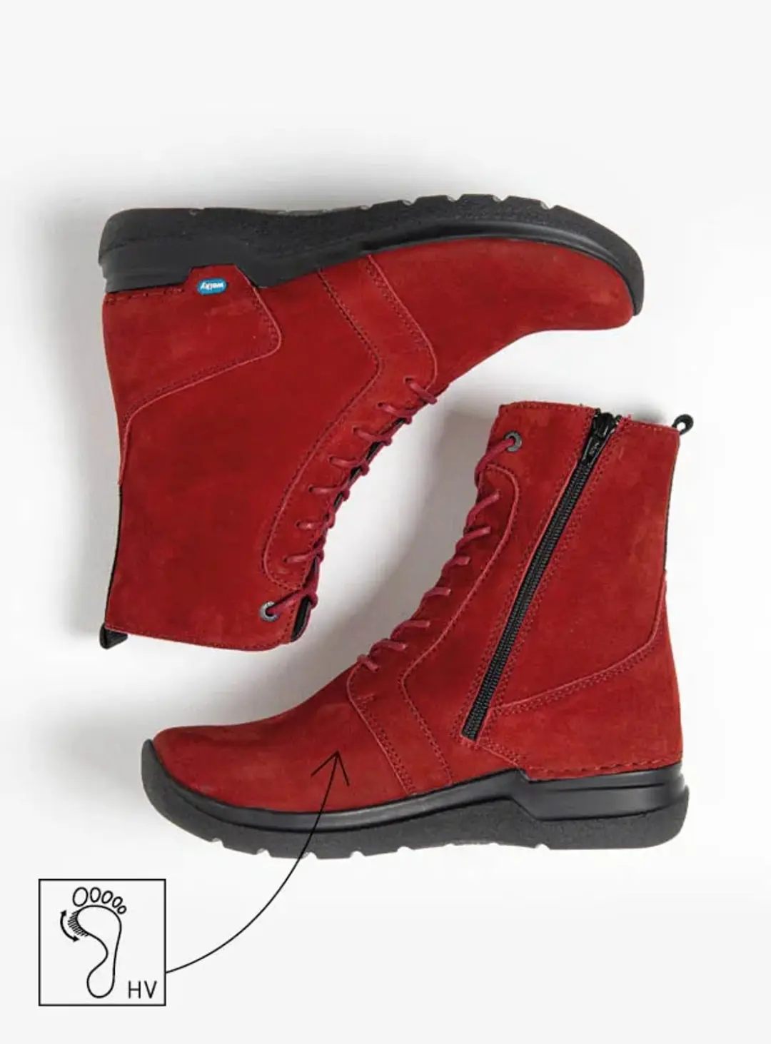 Wolky Viper Dames Veterboot - Rood - afbeelding 3 van 6