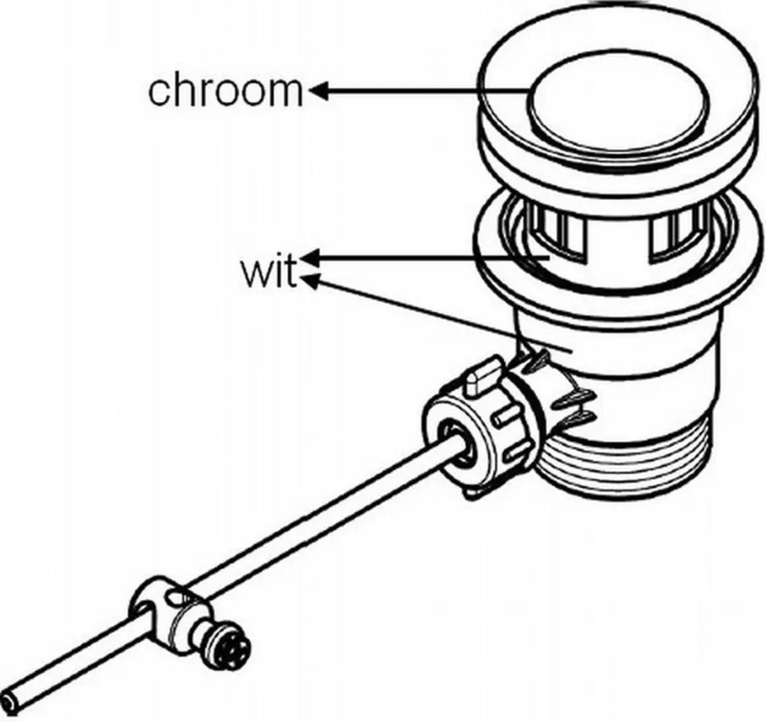 Hansgrohe Waste Garnituur 1 1/4 Zonder Sifon - Chroom - afbeelding 5 van 6