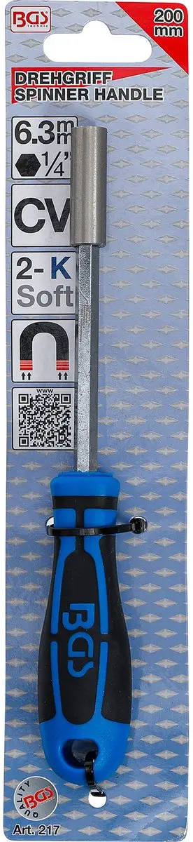 BGS technic 217 Draaigreep 6,3 mm - 200mm - Blauw/Zwart - afbeelding 2 van 3