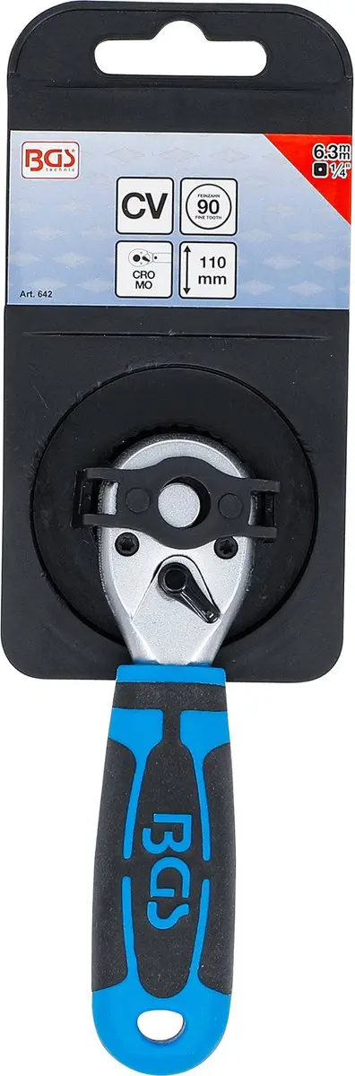 BGS technic 642 Mini Ratelsleutel 1/4" - 6,3 mm - afbeelding 2 van 6