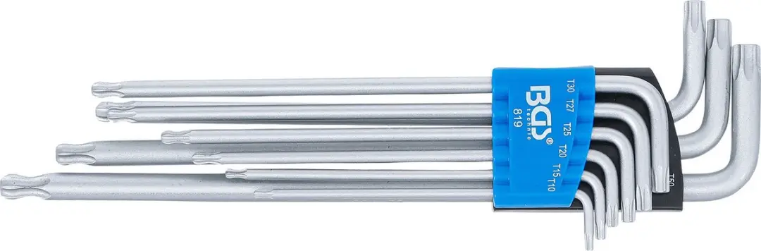 BGS Torx Stiftsleutelset Extra Lang T10-T50 - 9 delig - afbeelding 4 van 5