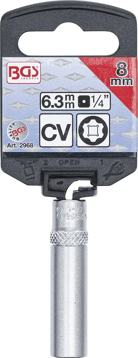 BGS Super Lock Dopsleutel 1/4" diep 8 mm