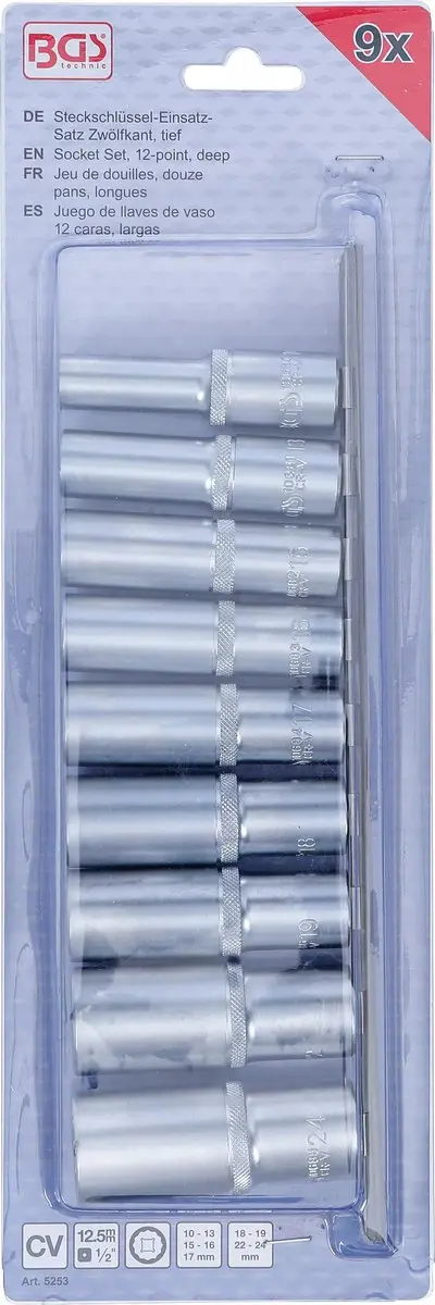 BGS technic Doppenset 1/2 inch 10-24mm - 9-delig - afbeelding 4 van 6