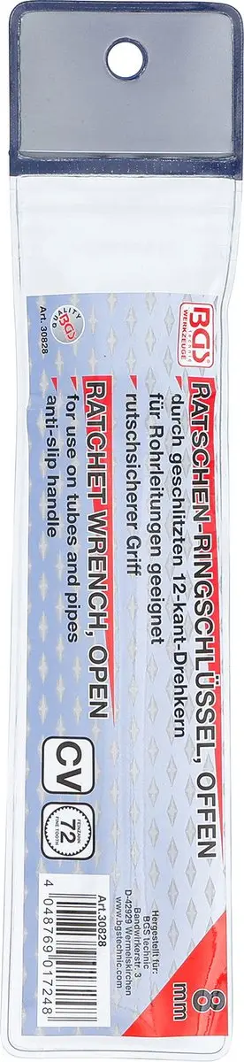 BGS technic Ratelringsleutel, open - 8 mm - afbeelding 2 van 4