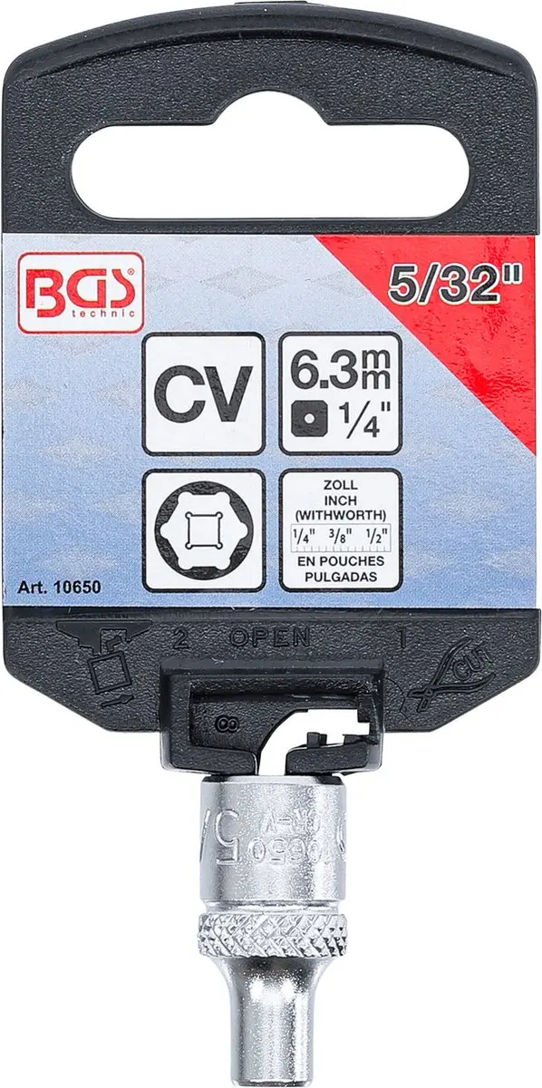 BGS technic 10650 Dopsleutel zeskant 1/4"