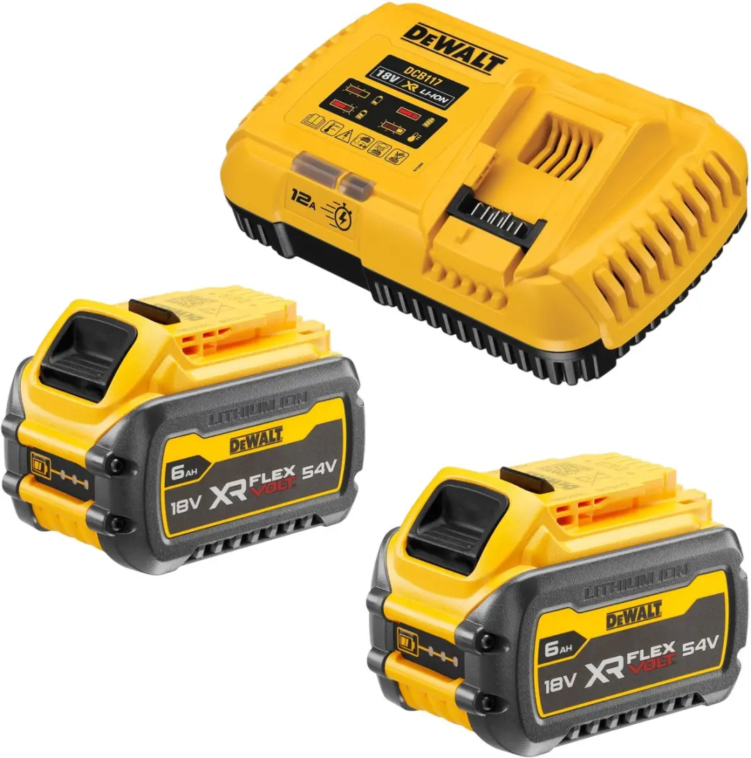 DeWalt DCB 117 T2 accu-starterset 18 V-lader 12 A + 2x DCB 546-accu 6,0 Ah