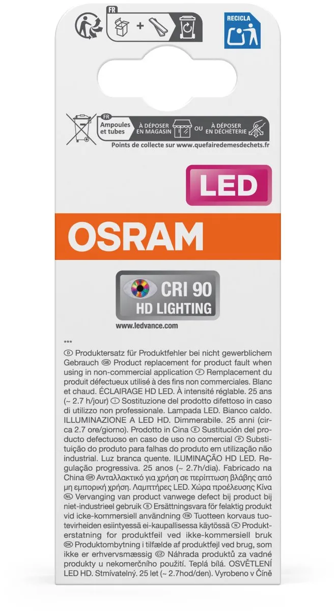 Osram LED Spot Reflector Superstar PAR16 50 - 3,7W 2700K Warm Wit - Helder Glas