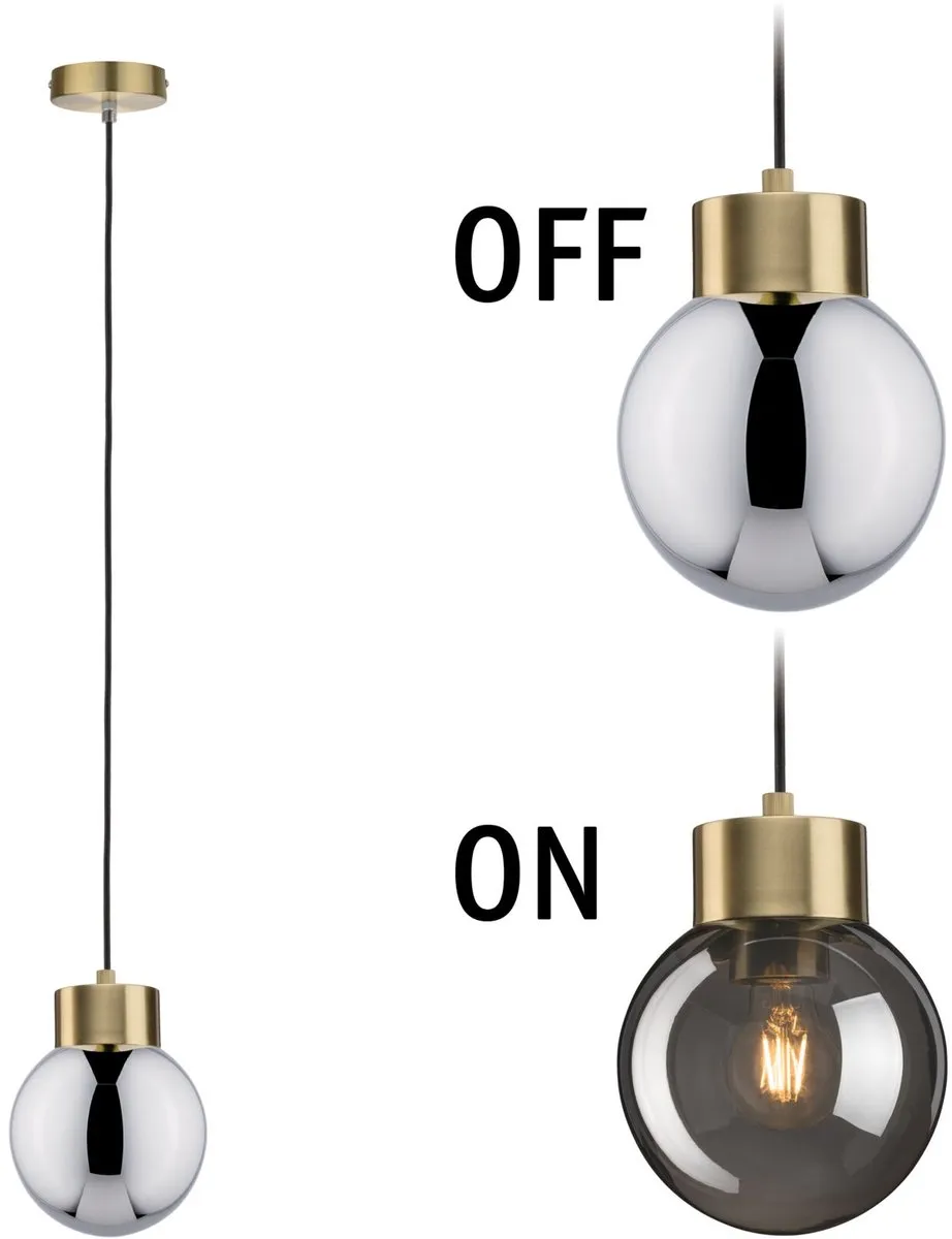 Paulmann Neordic Linja Hanglamp E27 20W - Rookglas, Messing