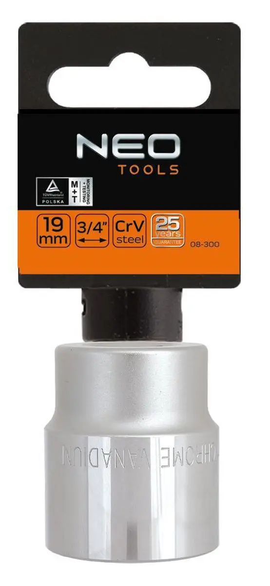 Neo Tools Dop 21 3/4 Aansluiting Zeskant DIN 3124 CRV Staal - afbeelding 2 van 2
