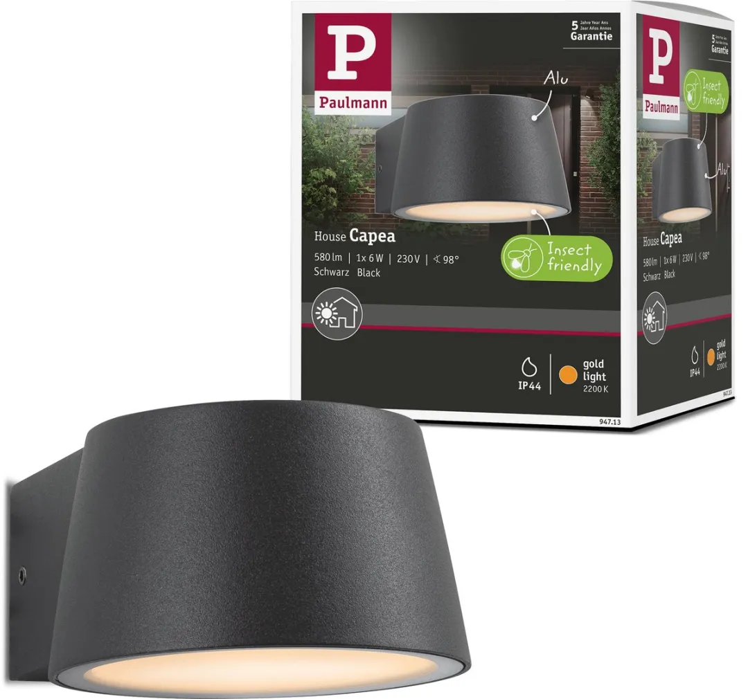 Paulmann Capea LED Wandarmatuur Buiten 6W 550lm 2200K - Antraciet