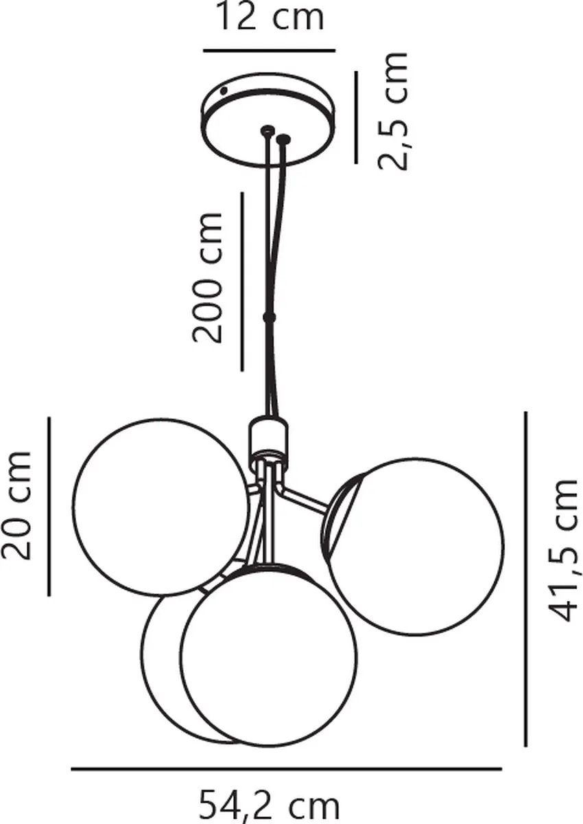 Nordlux Ivona Hanglamp 4xE27 - Zwart