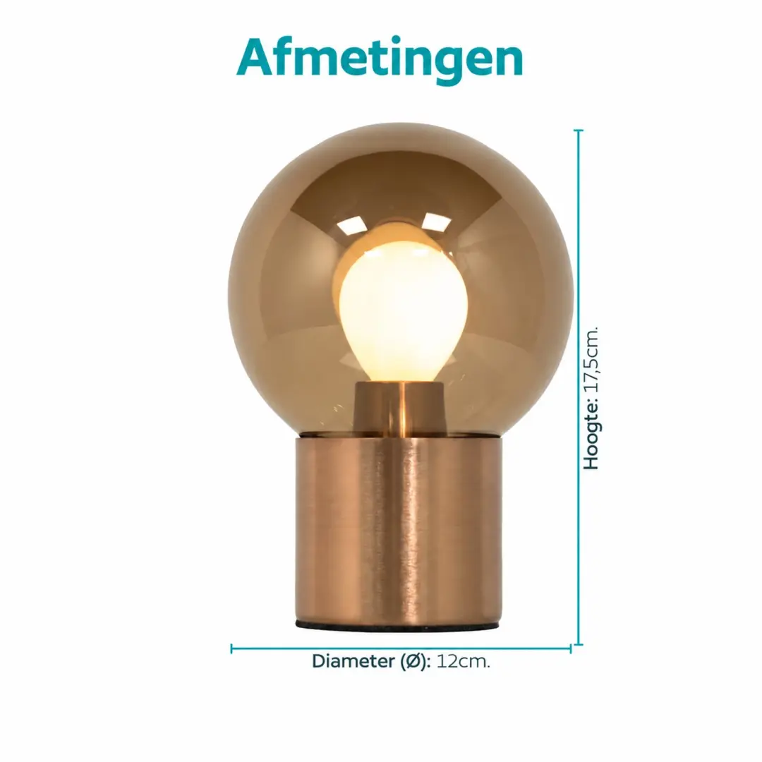 EGLO Bravino Tafellamp - E14 - Brons - afbeelding 5 van 5