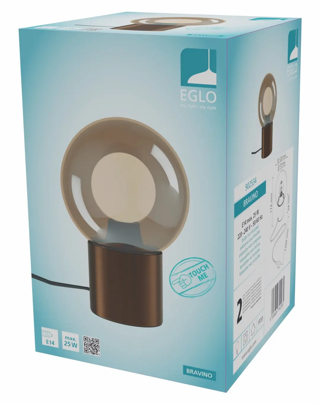 EGLO Bravino Tafellamp - E14 - Brons - afbeelding 2 van 5
