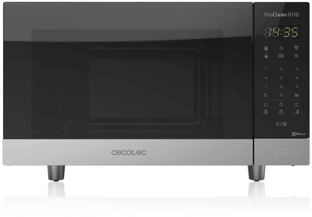Microwave With Grill Cecotec Proclean 6110 23 L 800w Black Silvery