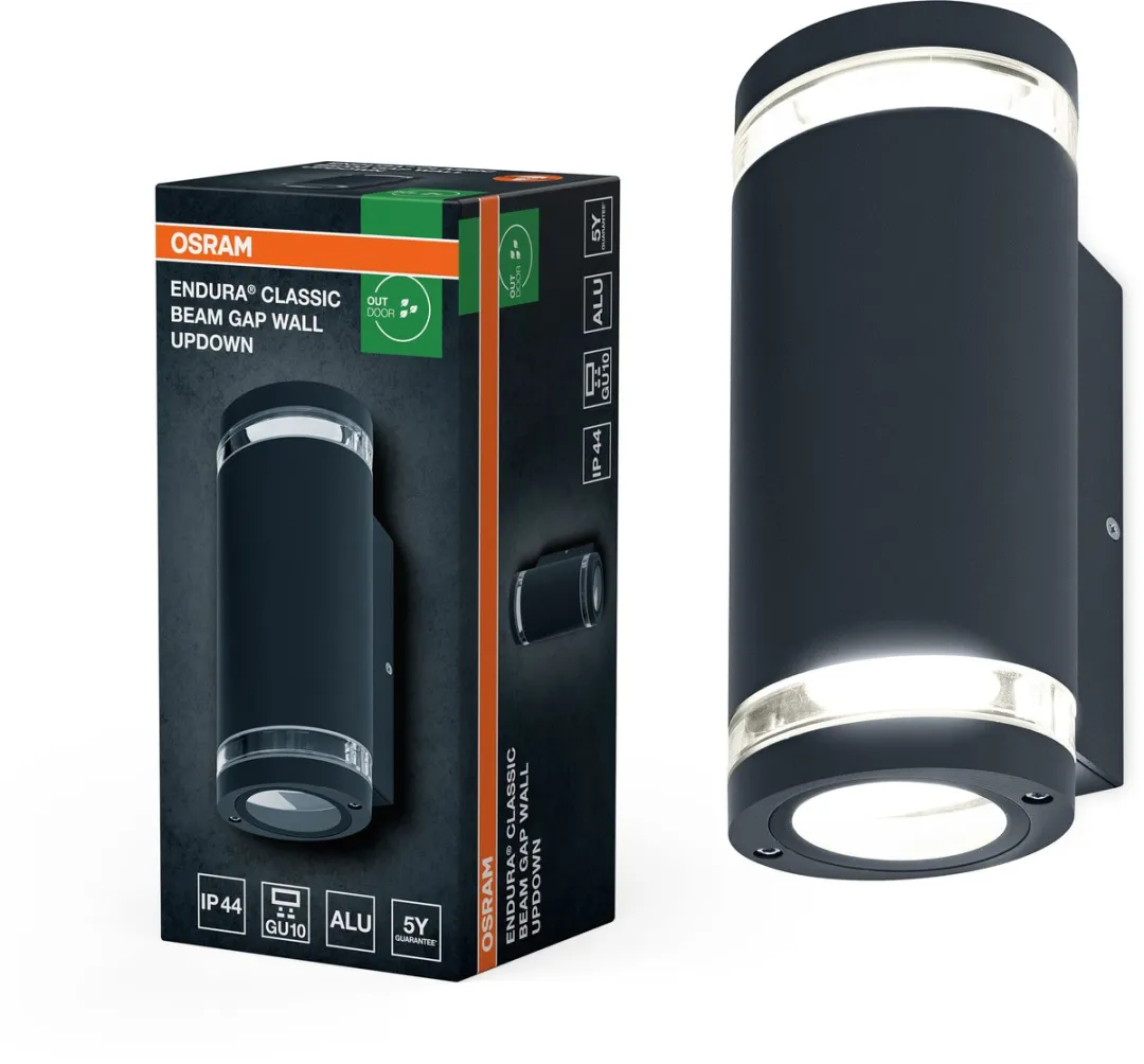 Osram Endura Classic Beam Gap Wall UpDown GU10 Wandlamp - Donkergrijs