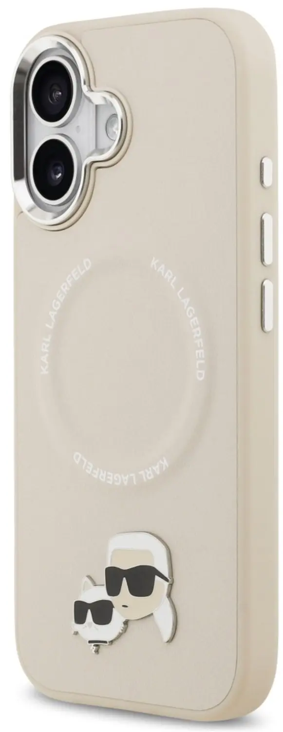 Karl Lagerfeld K&C Pins MagSafe Hoesje iPhone 17 - Beige - afbeelding 5 van 6