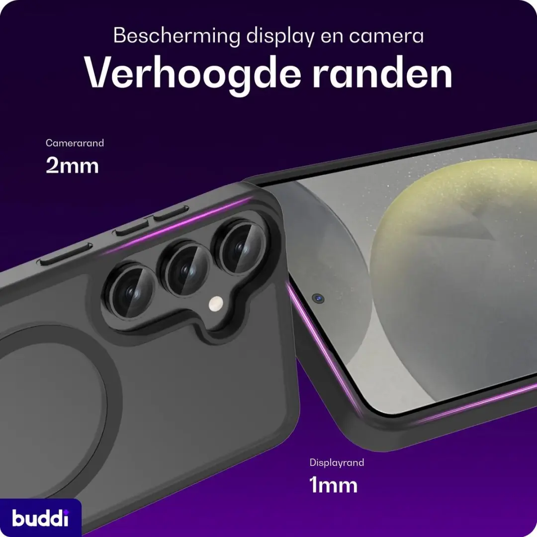 Buddi Frost Hoesje Galaxy S25/S24 - MagSafe - Mat Zwart - afbeelding 2 van 6