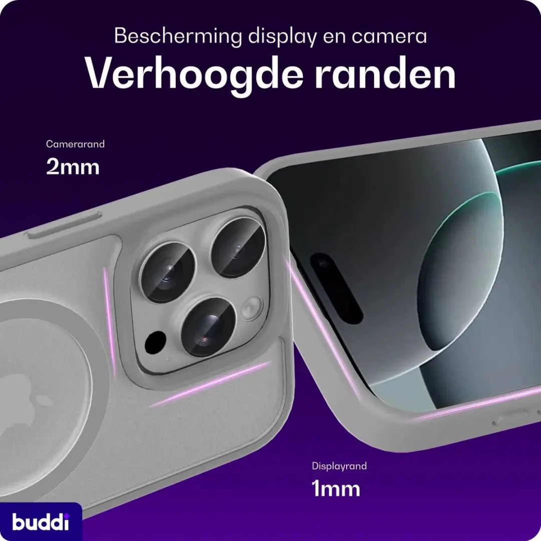 Buddi Frost Hoesje iPhone 16 Pro Max - MagSafe - Mat Grijs - afbeelding 2 van 6