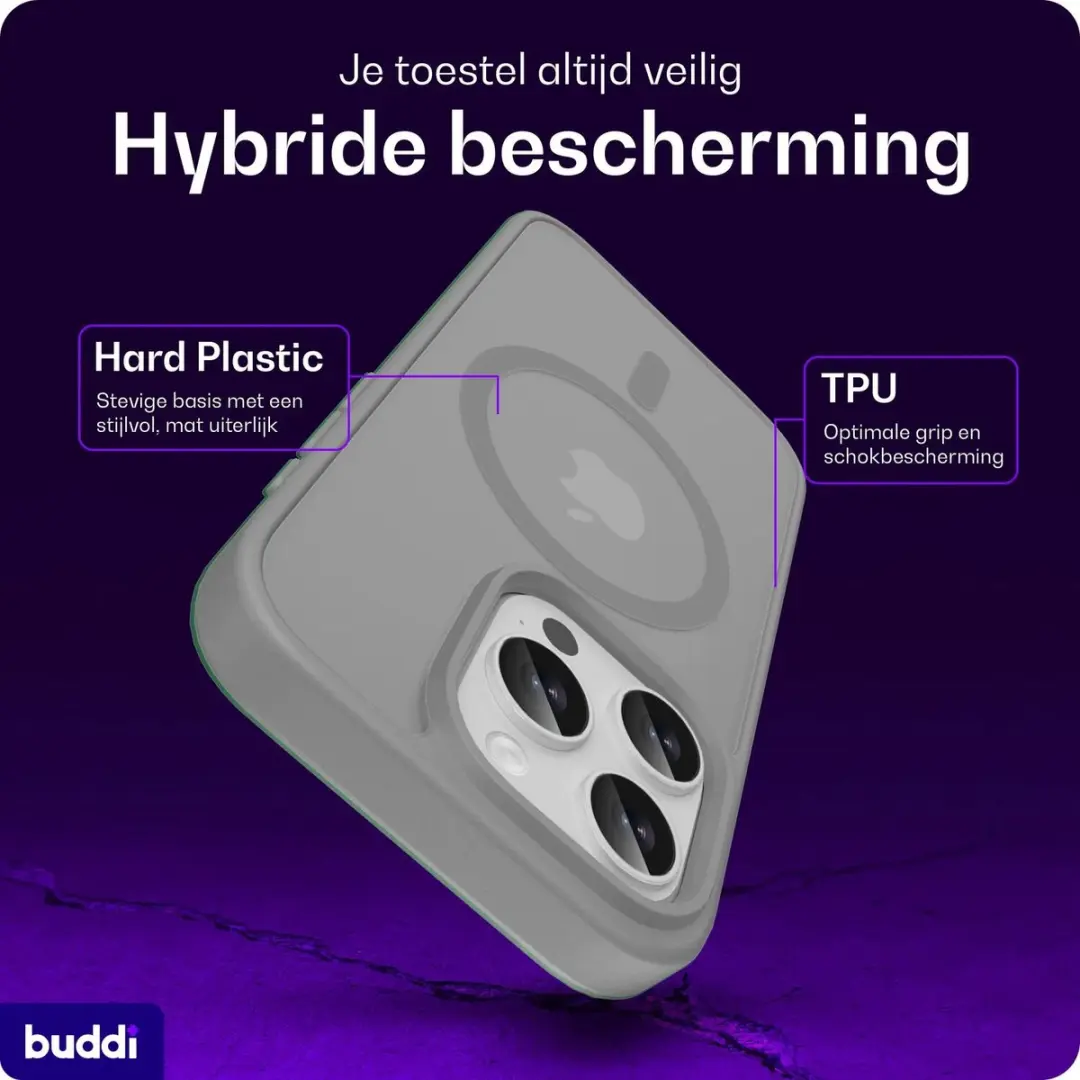 Buddi Frost Hoesje iPhone 16 Pro Max - MagSafe - Mat Grijs - afbeelding 4 van 6