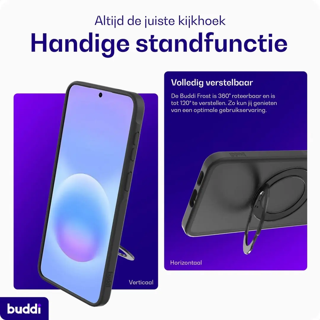 Buddi Frost Hoesje Samsung Galaxy A57 - MagSafe - Mat Zwart - afbeelding 4 van 6