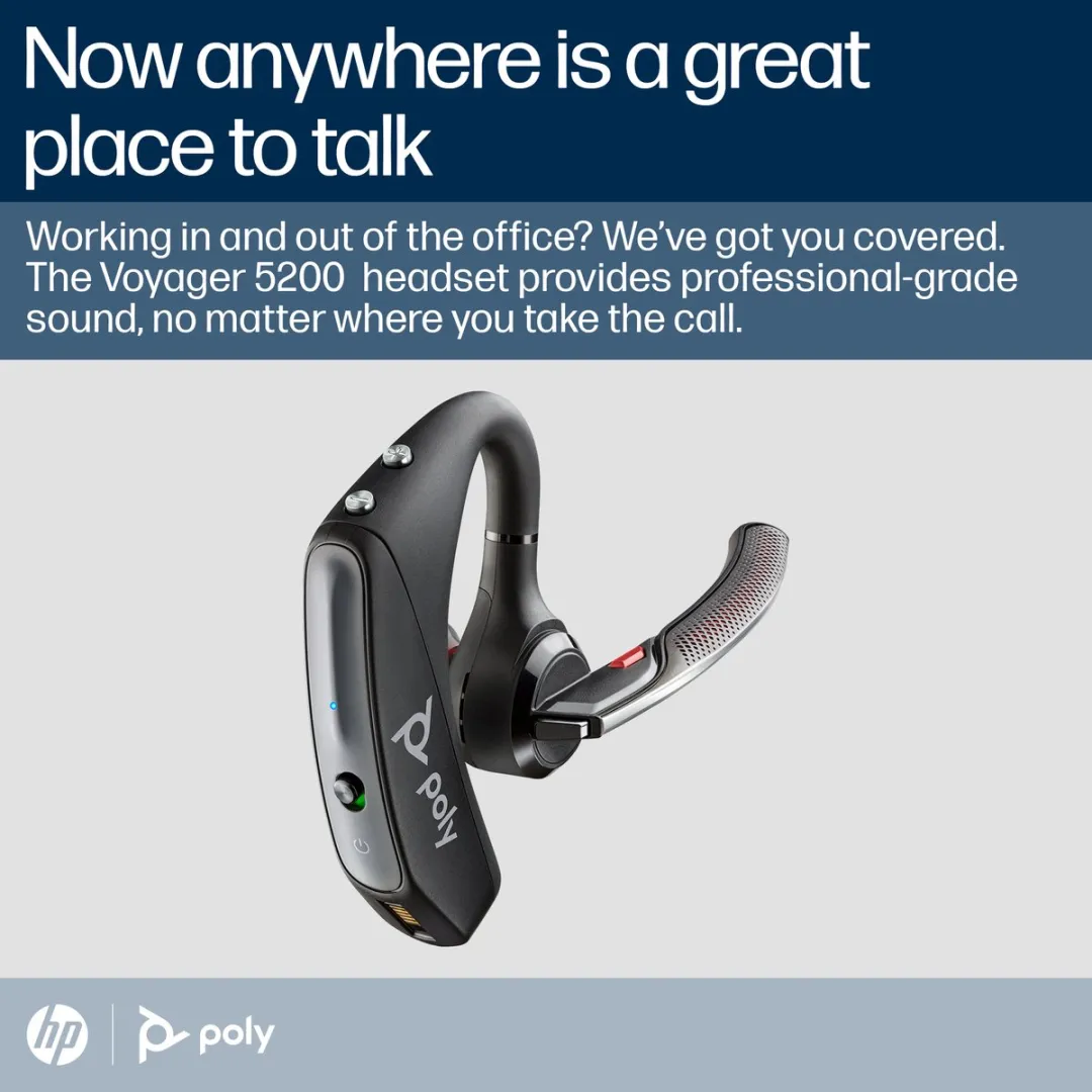 HP Poly Voyager 5200 In-Ear Headset - Zwart