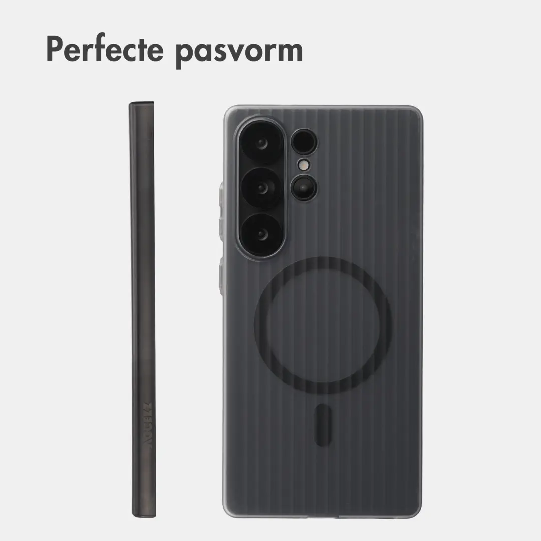 Accezz Lite Backcover Samsung Galaxy S25 Ultra Hoesje - Fluted - Matte Black - afbeelding 5 van 6