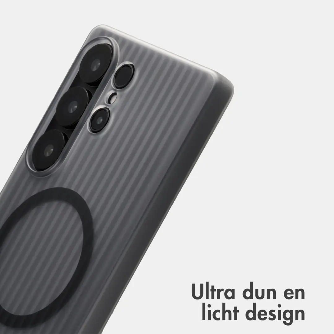 Accezz Lite Backcover Samsung Galaxy S25 Ultra Hoesje - Fluted - Matte Black - afbeelding 2 van 6