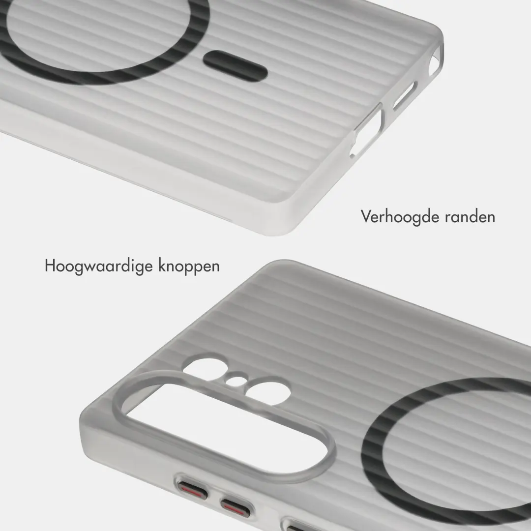 Accezz Lite Backcover Samsung Galaxy S25 Ultra Hoesje - Fluted - Matte Black - afbeelding 6 van 6