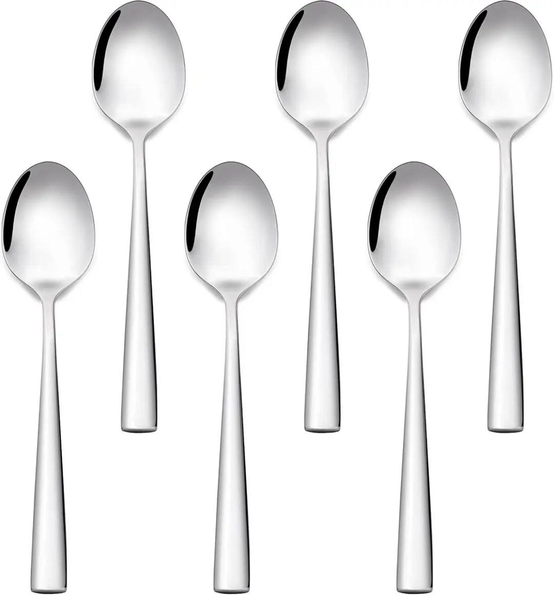 Elegante roestvrijstalen theelepels set van 6