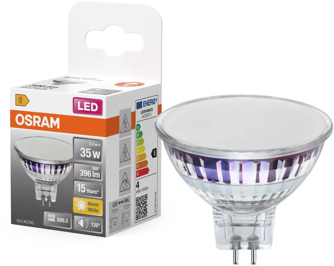 Osram LED Spotlamp Star MR16 3,3W 827 - 2700K Warm Wit - GU5.3