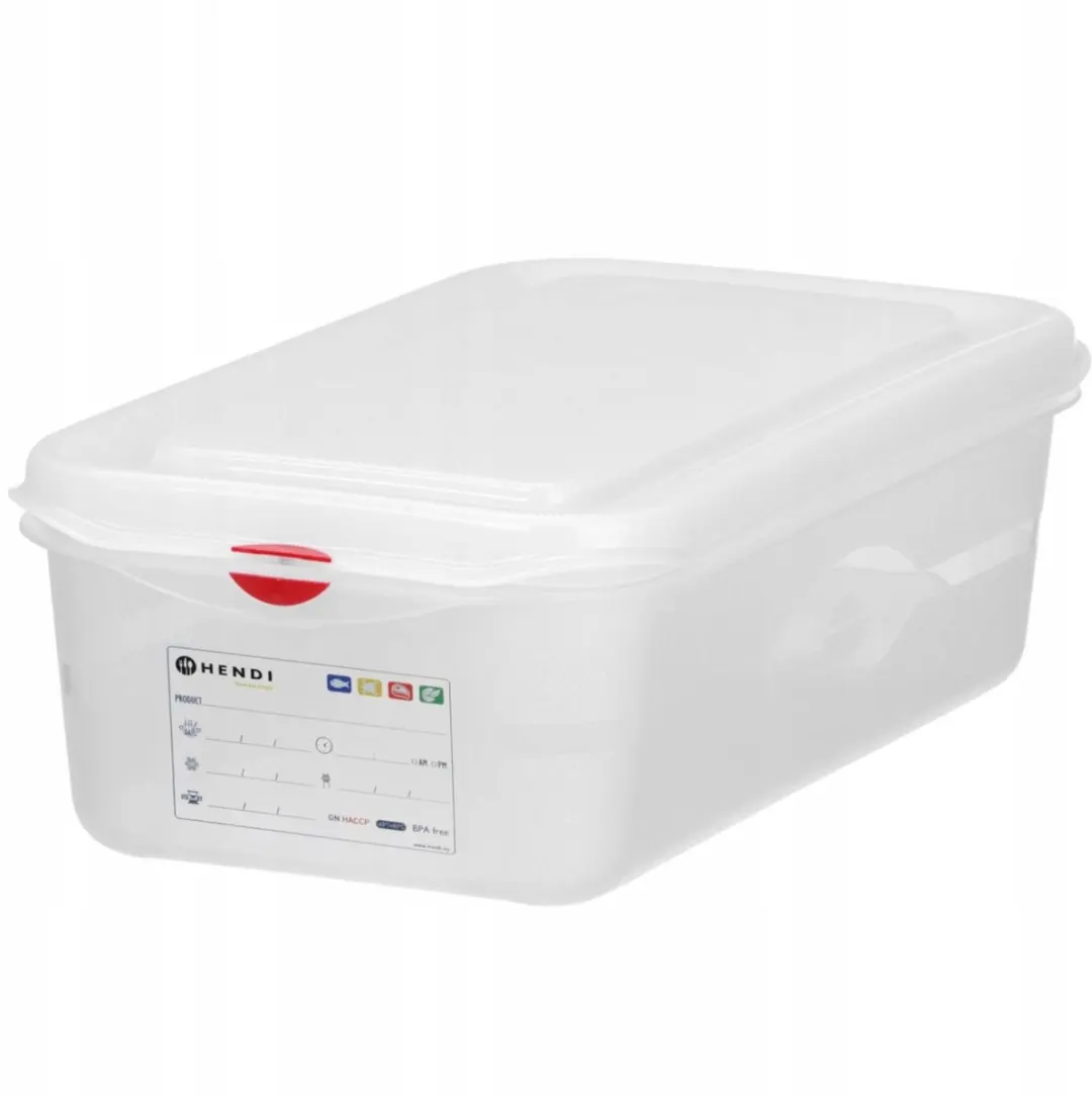 Hendi GN 1/3 Voedselcontainer met Deksel & Etiket