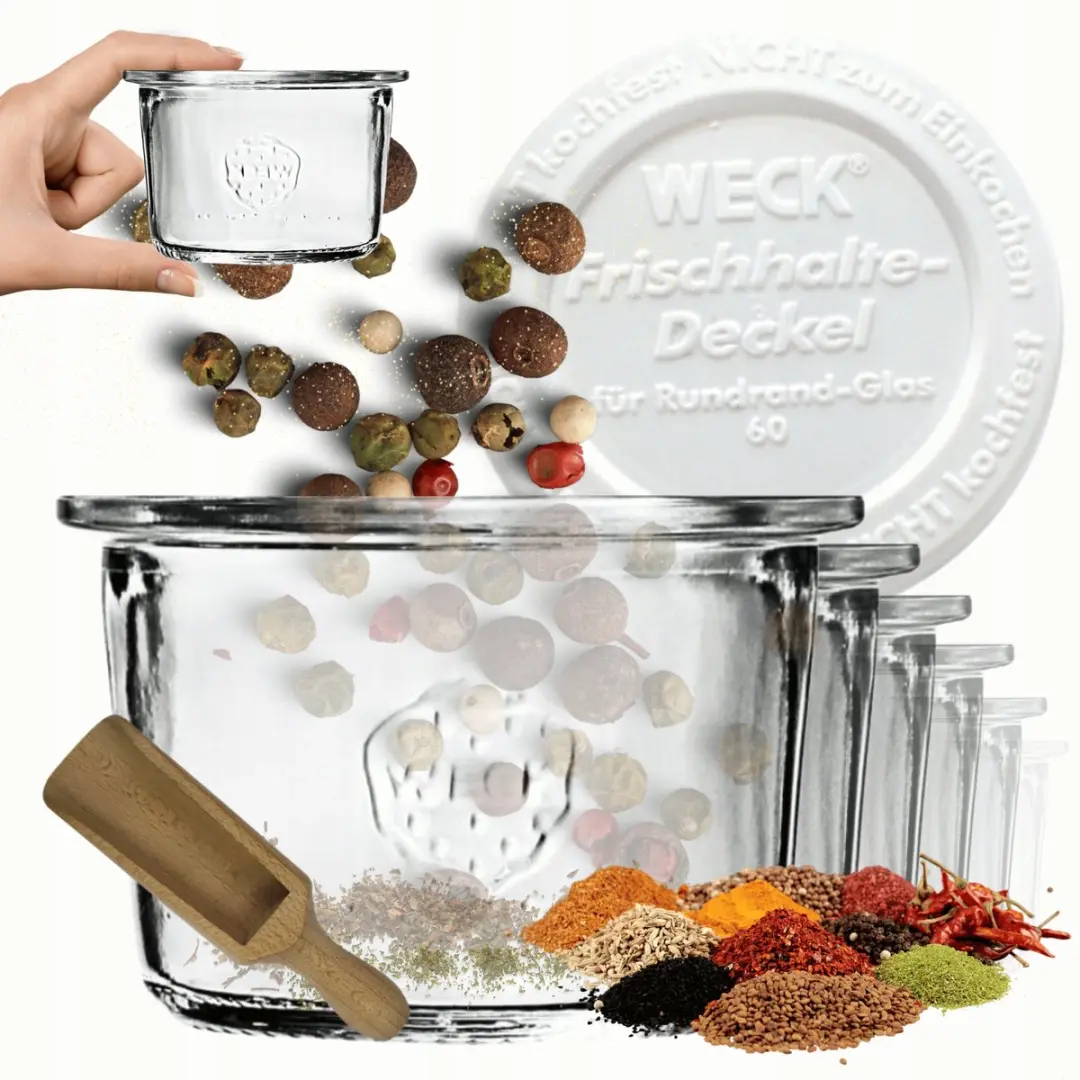 Weck Potten 80ml met Plastic Deksel en Maatbeker