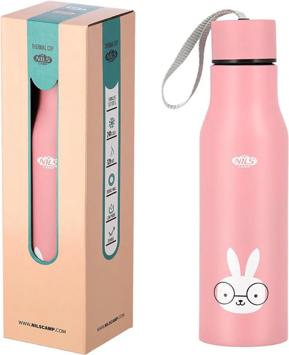 Nils NCB12 Isothermische Drinkfles 500ml - Bunny Roze - afbeelding 4 van 6