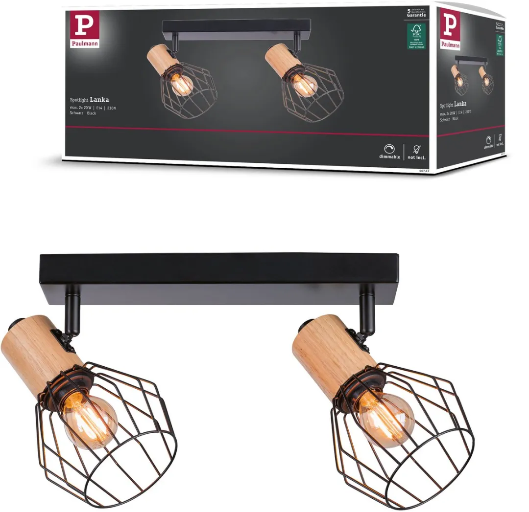 Paulmann Spotlight Lanka E14 2x20W Dimbaar