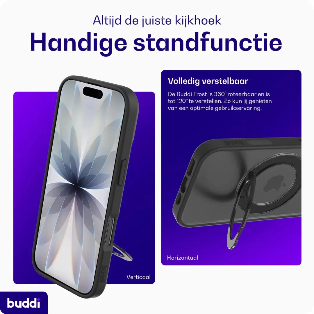 Buddi Frost Hoesje iPhone 17 - MagSafe - Mat Zwart - afbeelding 2 van 6
